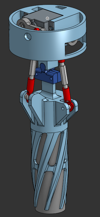 Model rocket thrust vector control CAD assembly